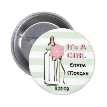 Baby Bottle- Girl Button