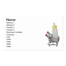 Baby Bottle Shopping Cart Business Card