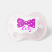 Baby bow with polka dots pacifiers