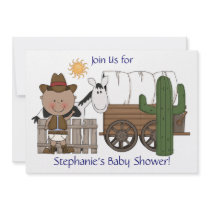 Baby Boy and Cow Pony - Western Shower or Party Announcements