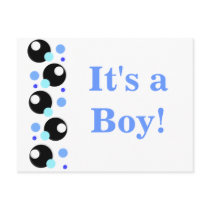 Baby Boy Announcement Bubbles Postcard