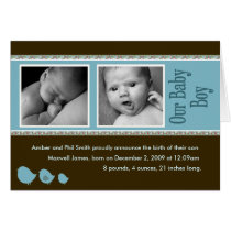 Baby Boy Announcement Card cards