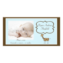 Baby Boy Announcement Photo Card