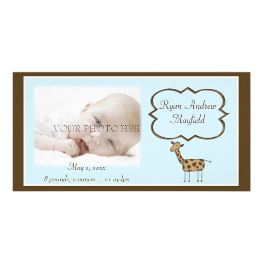 Baby Boy Announcement Photo Card