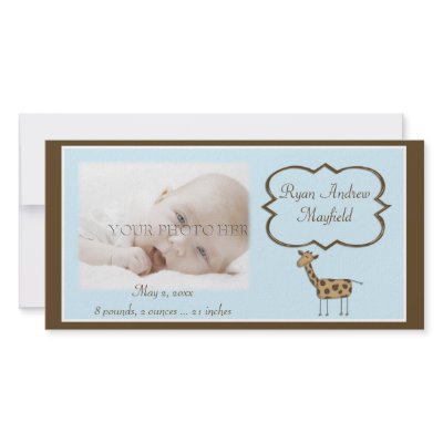 Baby Boy Announcement Photo Card by StarStock