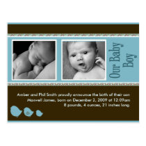 Baby Boy Announcement Postcard postcards