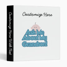 Baby Boy Ask About My Grandson Gifts 3 Ring Binder