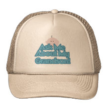 Baby Boy Ask About My Grandson Tshirts and Gifts Trucker Hat