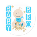 Baby Boy Baby Bro Tshirts and Gifts Round Stickers