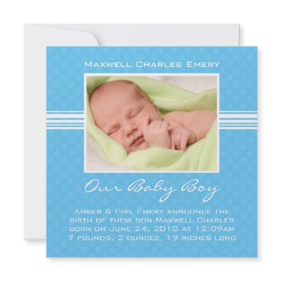 Baby Boy Birth Announcement Card by eventfulcards