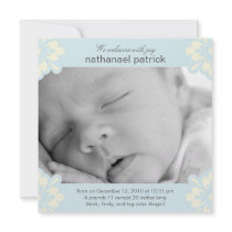 Baby Boy Birth Announcement - Floral Corners