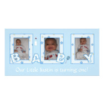 Baby Boy Birthday Photocard Picture Card