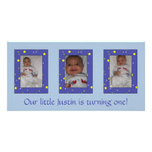 Baby Boy Birthday Photocard Customized Photo Card