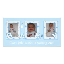 Baby Boy Birthday Photocard Picture Card