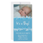 Baby Boy Blue Birth Announcement Photo Greeting Card