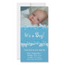 Baby Boy Blue Birth Announcement Photo Greeting Card
