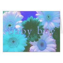Baby Boy "Blue Moon Daisy" Greeting Card
