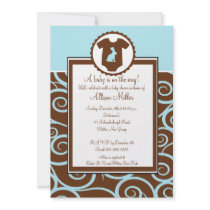 Baby Boy Bodysuit Swirl Boy Baby Shower Invitation