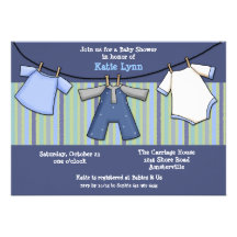 Baby Boy Clothesline Invitation