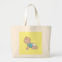 Baby boy crawling tote bag