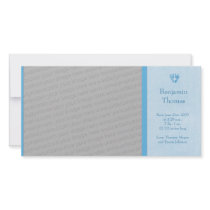 Baby Boy Footprints Photo Birth Announcement Customized Photo Card
