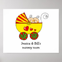 Baby boy & girl twins nursery room print