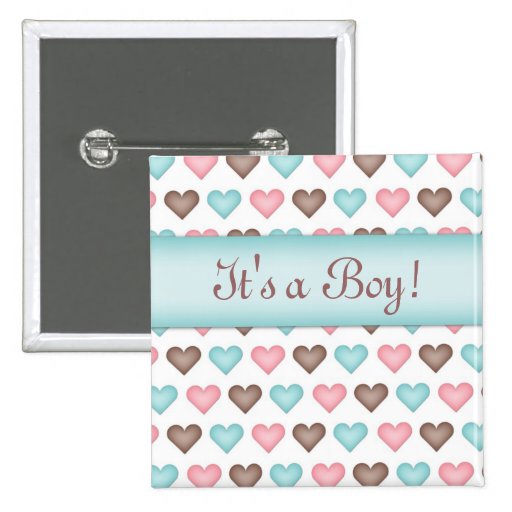Baby Boy Hearts Button