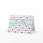 Baby Boy Hearts Card