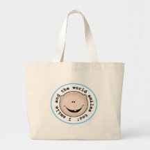 Baby Boy I Smile Tote Bags