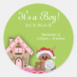 Baby Boy Newborn Stickers Christmas Gingerbread