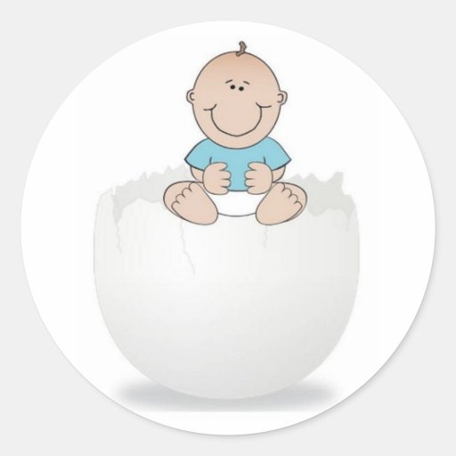 Baby Boy on Egg Sticker