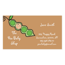 Baby Boy Pea in a Pod / Cute Cartoon Profile Card Business Card Templates