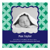 Baby Boy Photo Birth Announcement