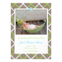 Baby Boy Photo Birth Announcement