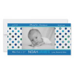 Baby Boy Polka Dot Birth Announcement Picture Card