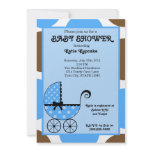 Baby Boy Polka Dot Stroller Baby Shower Invitation