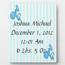Baby Boy - Rattle Keepsake Plaque With Easel