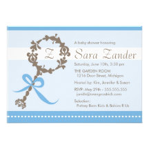 Baby Boy Rattle Shower Invitation
