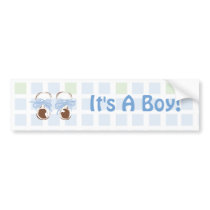 Baby Boy Shoe Bumper Sticker