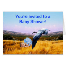 Baby boy shower invitation greeting card
