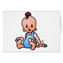 Baby boy sitting card