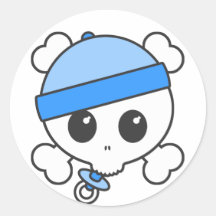Baby Boy Skully Sticker