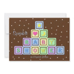Baby Boy Sprinkle Shower Invitation - Baby Blocks
