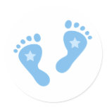 Baby boy stickers with star foot prints