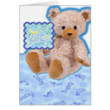 Baby Boy Teddy Bear Card