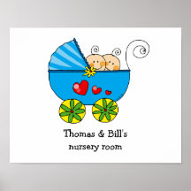 Baby boy twins nursery room posters