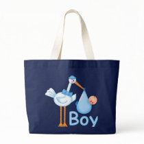 Baby Boy with Stork Canvas Bag
