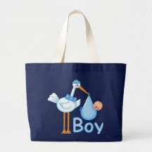 Baby Boy with Stork Canvas Bag