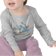 Baby Boy with Stork Tee Shirt