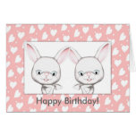 Baby Bunnies Happy Birthday Card